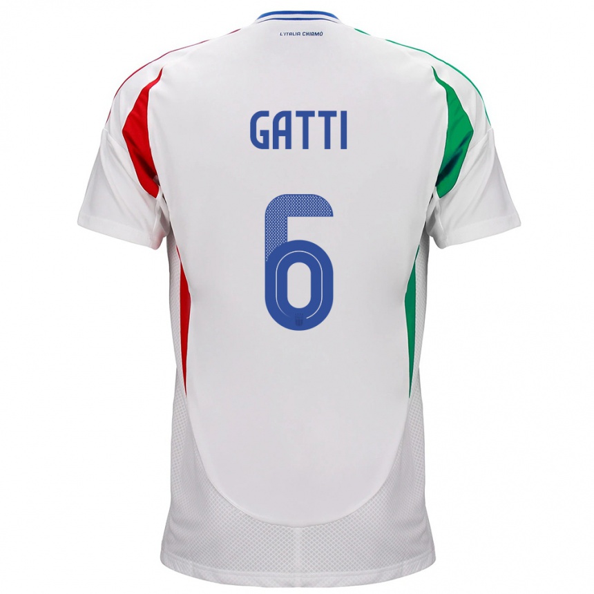 Niño Fútbol Camiseta Italia Federico Gatti #6 Blanco 2ª Equipación 24-26 México