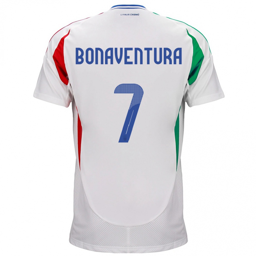 Niño Fútbol Camiseta Italia Giacomo Bonaventura #7 Blanco 2ª Equipación 24-26 México