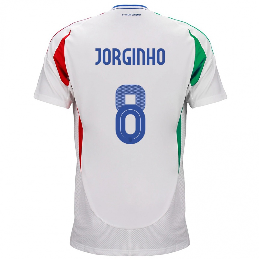 Niño Fútbol Camiseta Italia Jorginho #8 Blanco 2ª Equipación 24-26 México