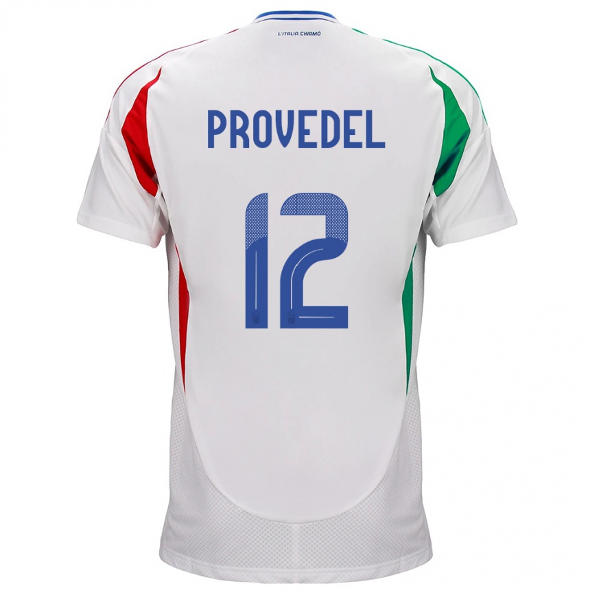 Niño Fútbol Camiseta Italia Ivan Provedel #12 Blanco 2ª Equipación 24-26 México