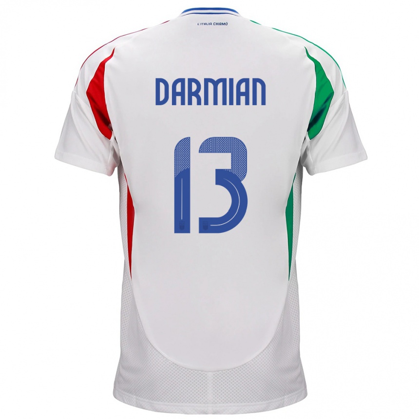 Niño Fútbol Camiseta Italia Matteo Darmian #13 Blanco 2ª Equipación 24-26 México