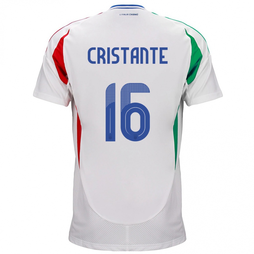 Niño Fútbol Camiseta Italia Bryan Cristante #16 Blanco 2ª Equipación 24-26 México