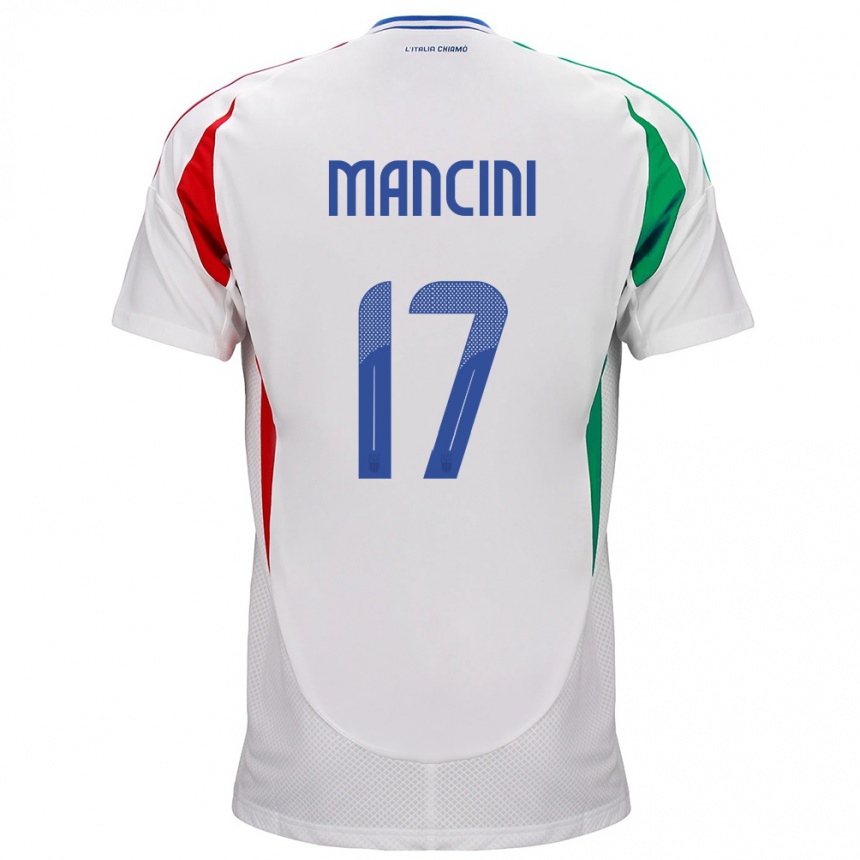 Niño Fútbol Camiseta Italia Gianluca Mancini #17 Blanco 2ª Equipación 24-26 México