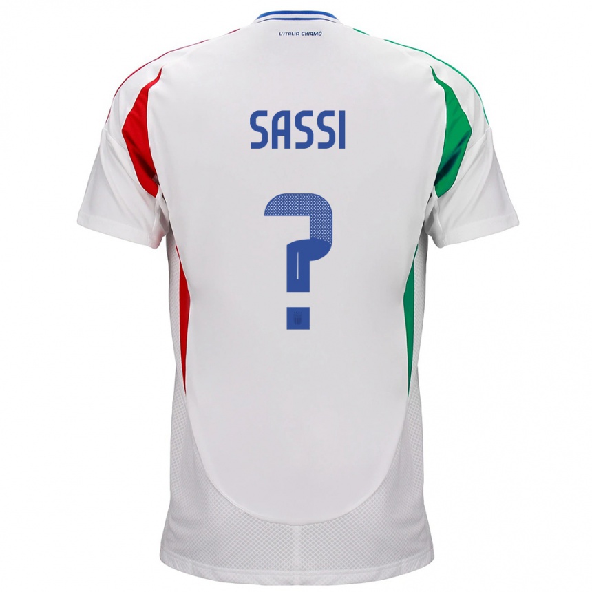 Niño Fútbol Camiseta Italia Jacopo Sassi #0 Blanco 2ª Equipación 24-26 México