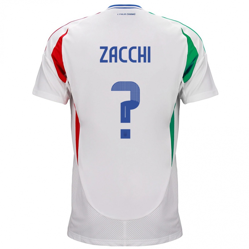 Niño Fútbol Camiseta Italia Gioele Zacchi #0 Blanco 2ª Equipación 24-26 México