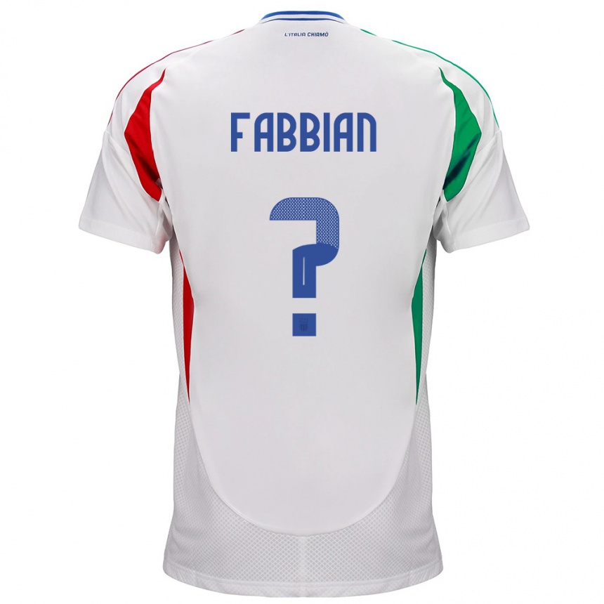 Niño Fútbol Camiseta Italia Giovanni Fabbian #0 Blanco 2ª Equipación 24-26 México