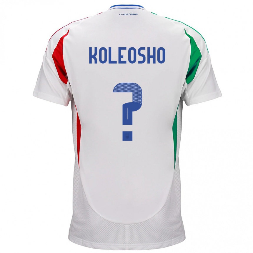 Niño Fútbol Camiseta Italia Luca Koleosho #0 Blanco 2ª Equipación 24-26 México