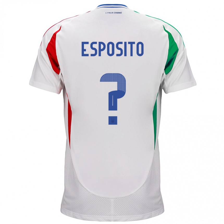 Niño Fútbol Camiseta Italia Francesco Pio Esposito #0 Blanco 2ª Equipación 24-26 México