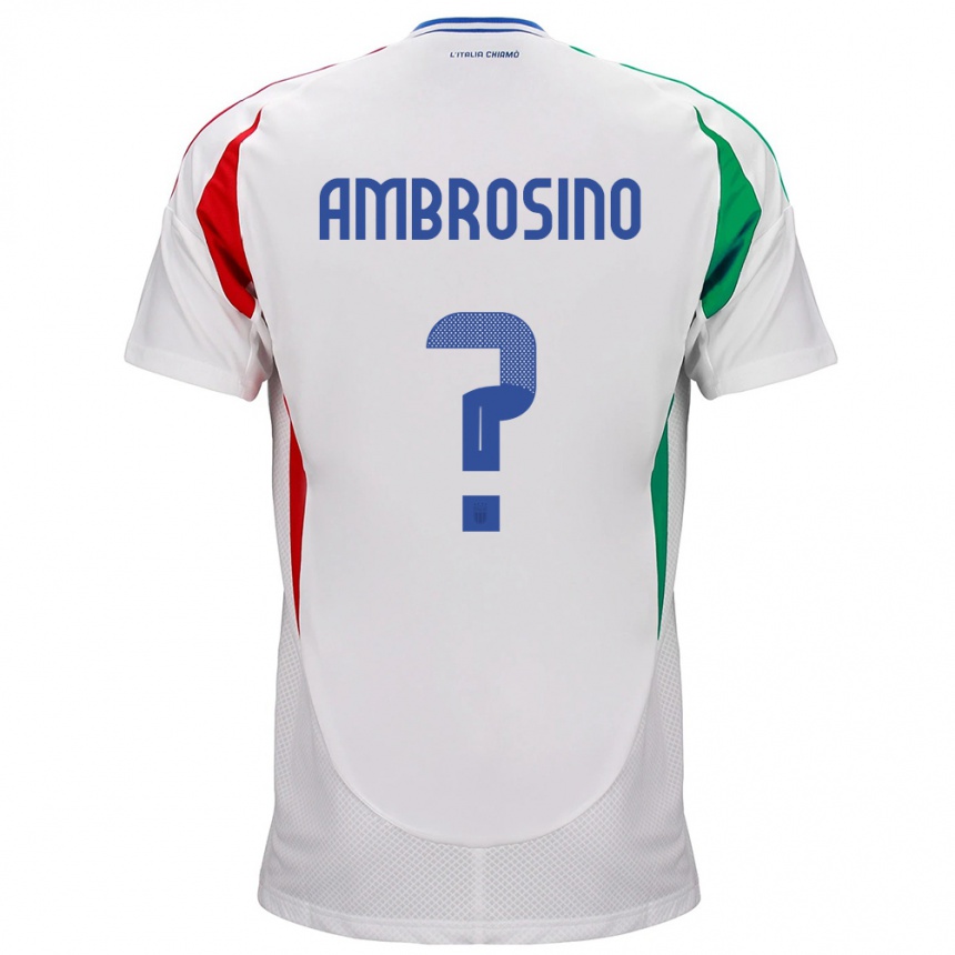 Niño Fútbol Camiseta Italia Giuseppe Ambrosino #0 Blanco 2ª Equipación 24-26 México