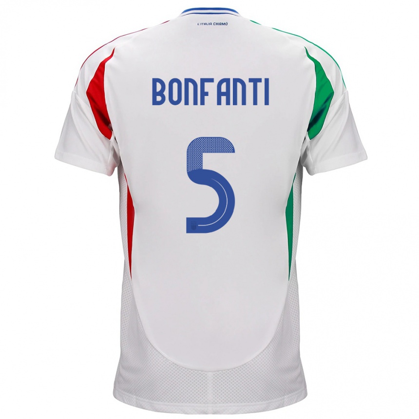 Niño Fútbol Camiseta Italia Giovanni Bonfanti #5 Blanco 2ª Equipación 24-26 México