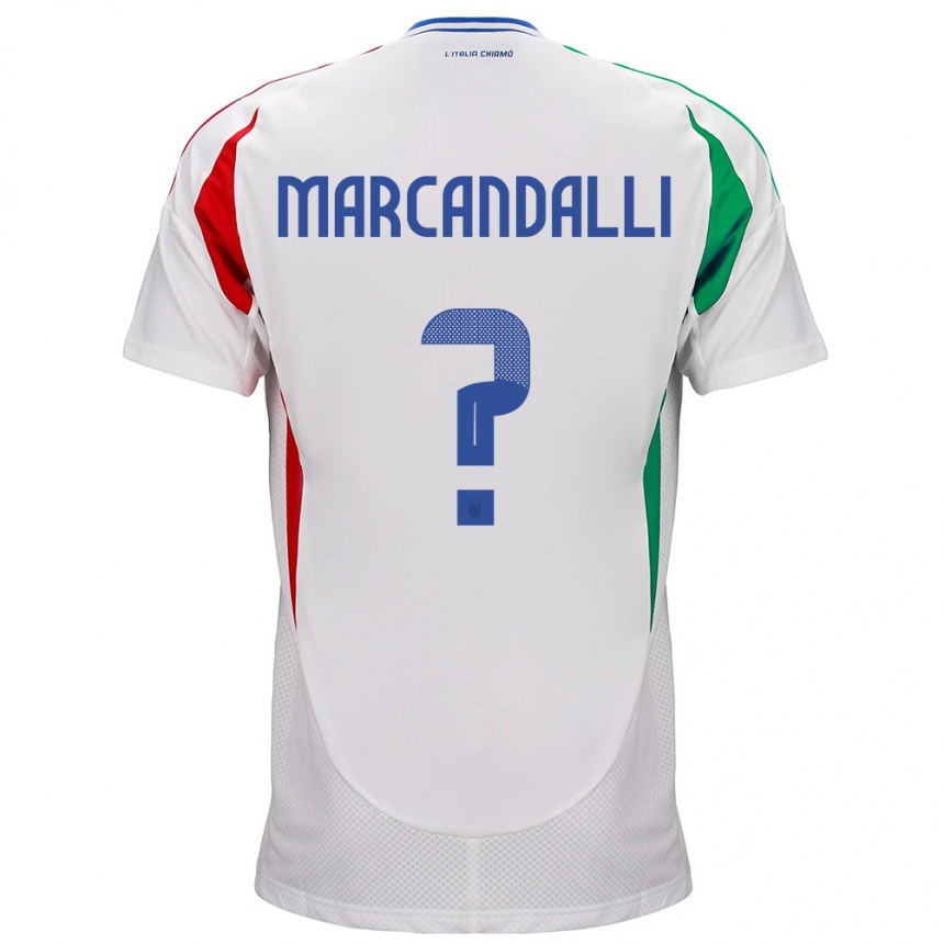 Niño Fútbol Camiseta Italia Alessandro Marcandalli #0 Blanco 2ª Equipación 24-26 México