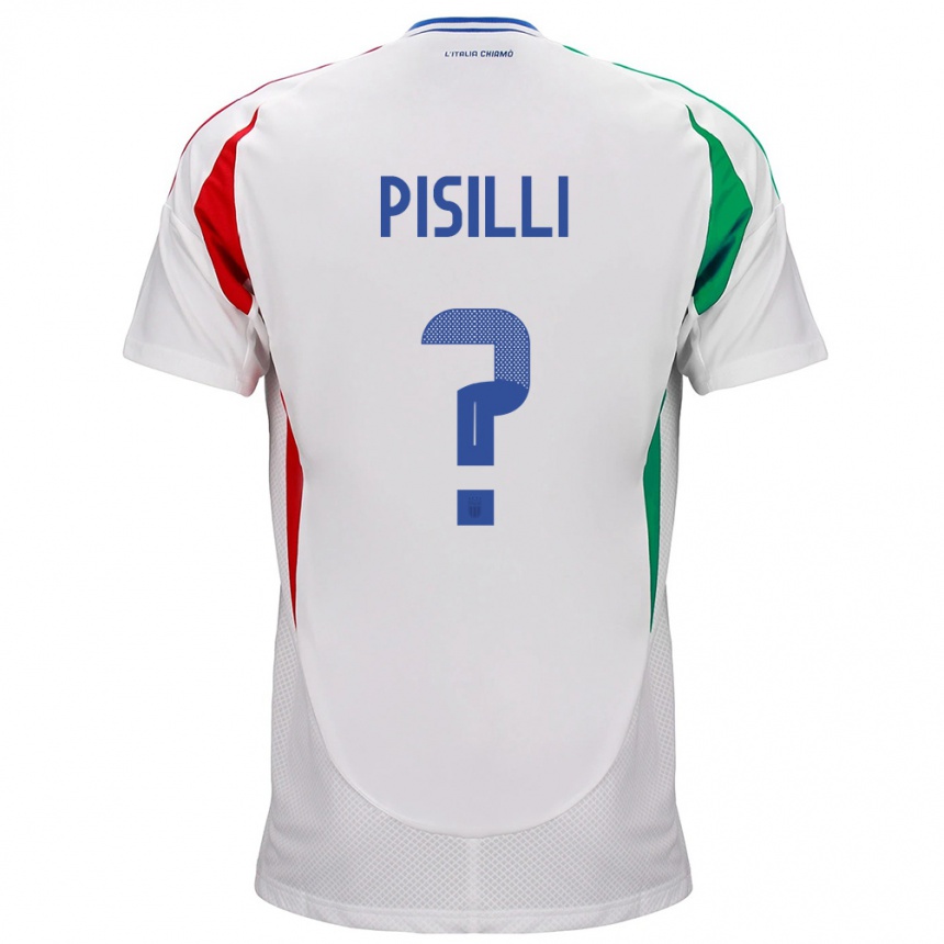 Niño Fútbol Camiseta Italia Niccolò Pisilli #0 Blanco 2ª Equipación 24-26 México