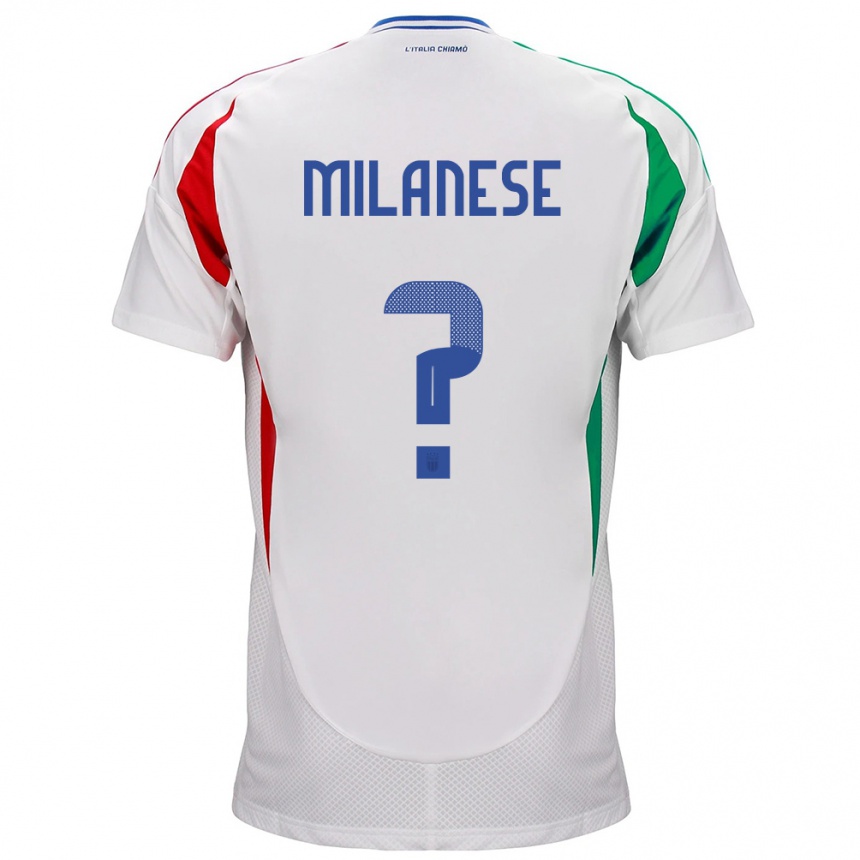 Niño Fútbol Camiseta Italia Tommaso Milanese #0 Blanco 2ª Equipación 24-26 México