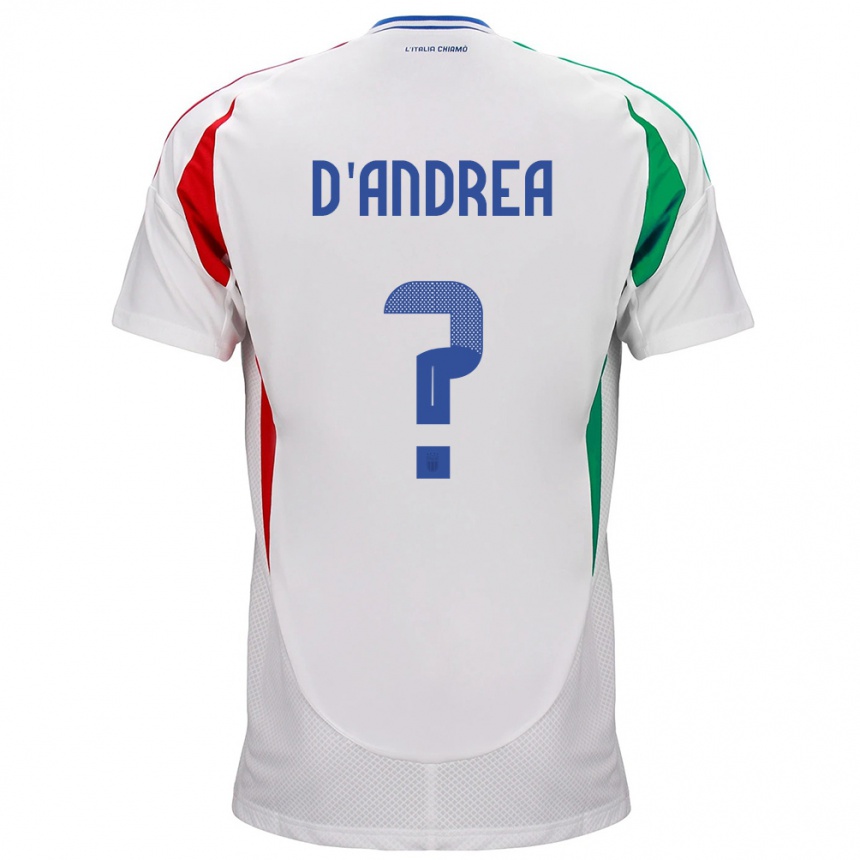 Niño Fútbol Camiseta Italia Luca D'andrea #0 Blanco 2ª Equipación 24-26 México