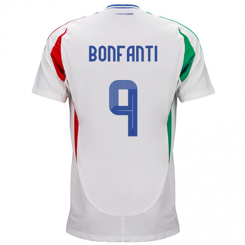 Niño Fútbol Camiseta Italia Nicholas Bonfanti #9 Blanco 2ª Equipación 24-26 México