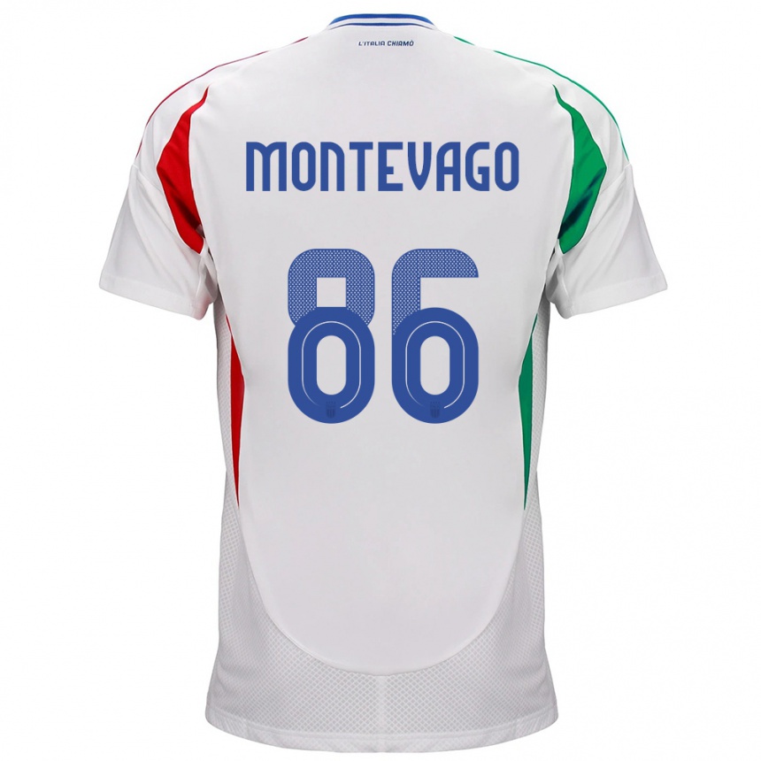 Niño Fútbol Camiseta Italia Daniele Montevago #86 Blanco 2ª Equipación 24-26 México