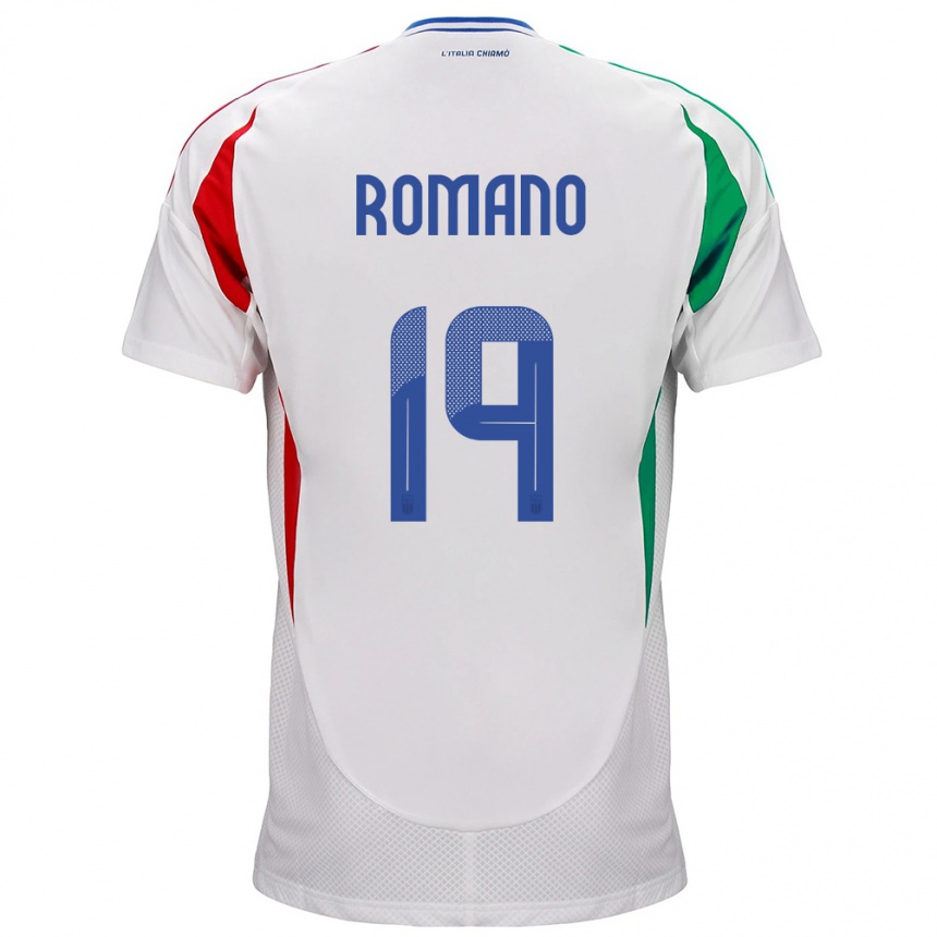 Niño Fútbol Camiseta Italia Marco Romano #19 Blanco 2ª Equipación 24-26 México