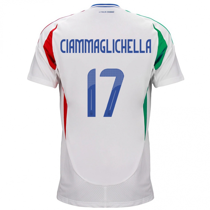 Niño Fútbol Camiseta Italia Aaron Ciammaglichella #17 Blanco 2ª Equipación 24-26 México