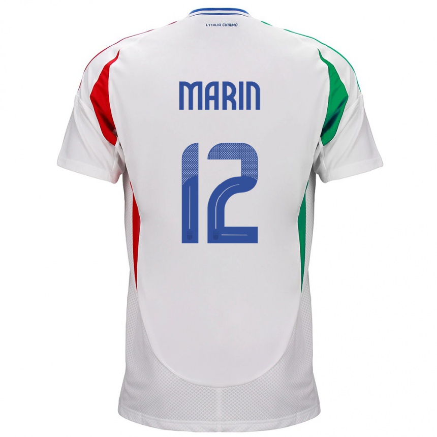 Niño Fútbol Camiseta Italia Renato Marin #12 Blanco 2ª Equipación 24-26 México