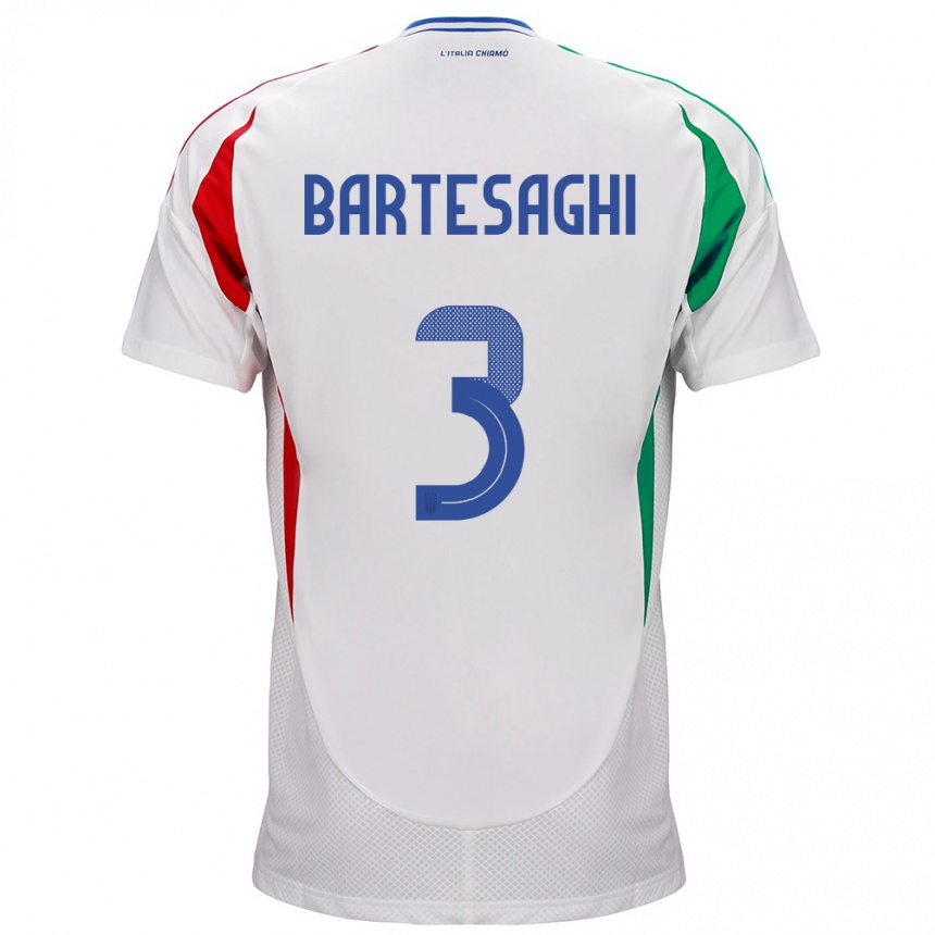 Niño Fútbol Camiseta Italia Davide Bartesaghi #3 Blanco 2ª Equipación 24-26 México