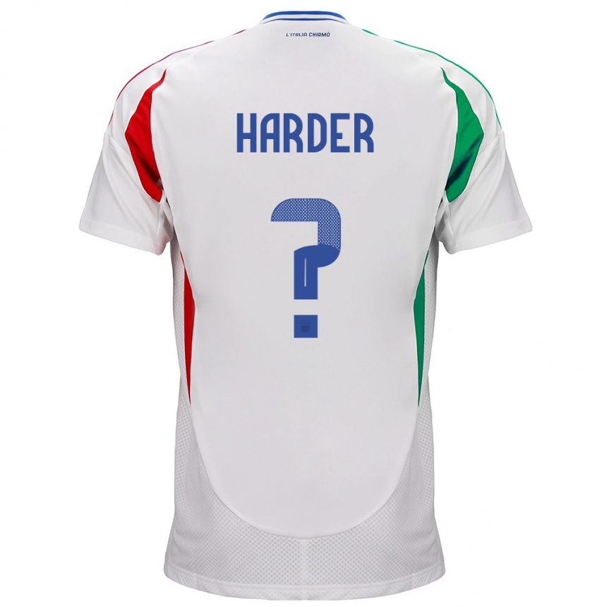 Niño Fútbol Camiseta Italia Jonas Harder #0 Blanco 2ª Equipación 24-26 México