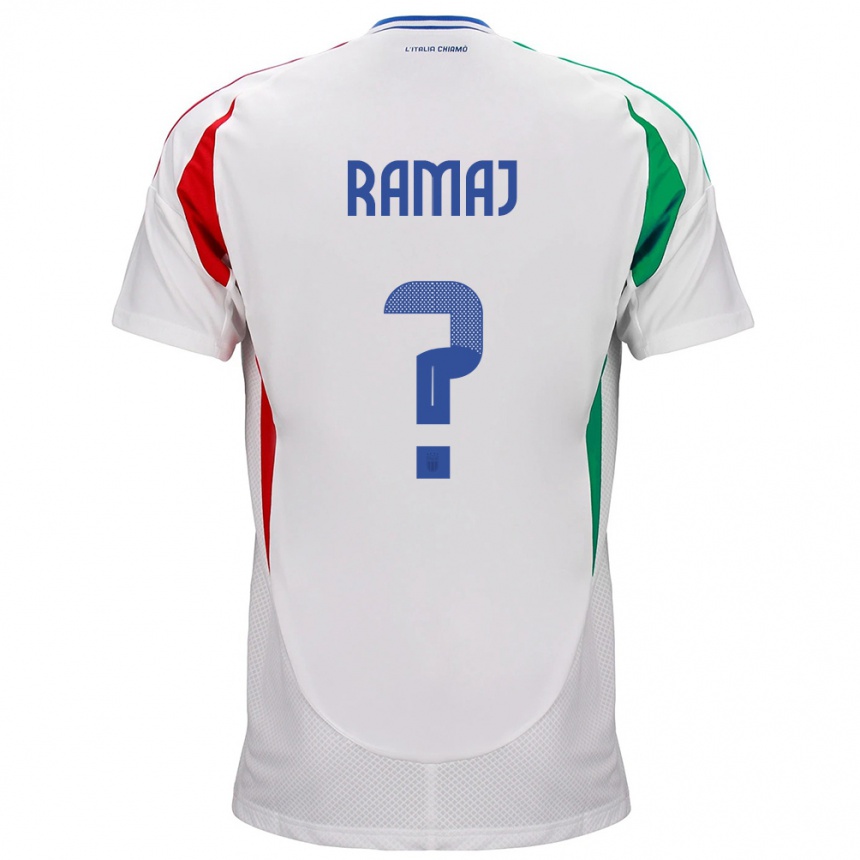 Niño Fútbol Camiseta Italia Gabriel Ramaj #0 Blanco 2ª Equipación 24-26 México