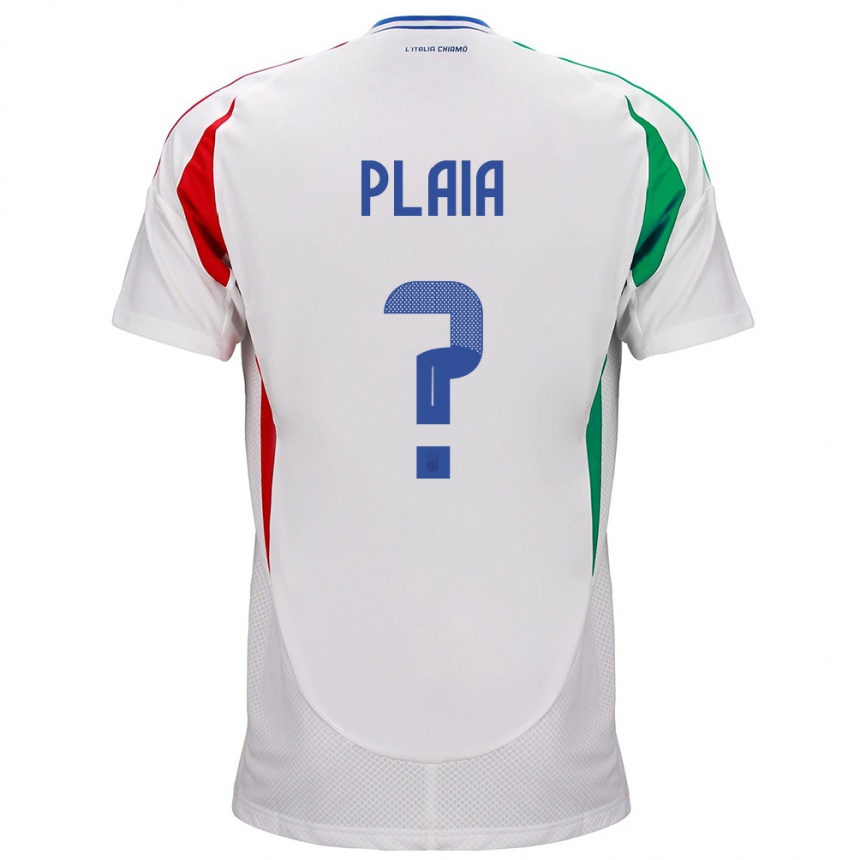 Niño Fútbol Camiseta Italia Matteo Plaia #0 Blanco 2ª Equipación 24-26 México