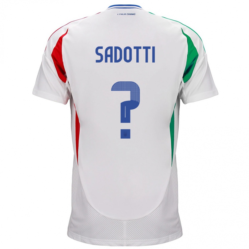 Niño Fútbol Camiseta Italia Edoardo Sadotti #0 Blanco 2ª Equipación 24-26 México