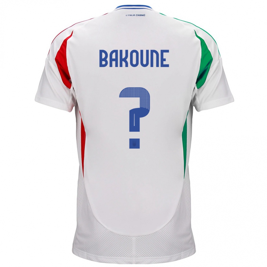 Niño Fútbol Camiseta Italia Adam Bakoune #0 Blanco 2ª Equipación 24-26 México