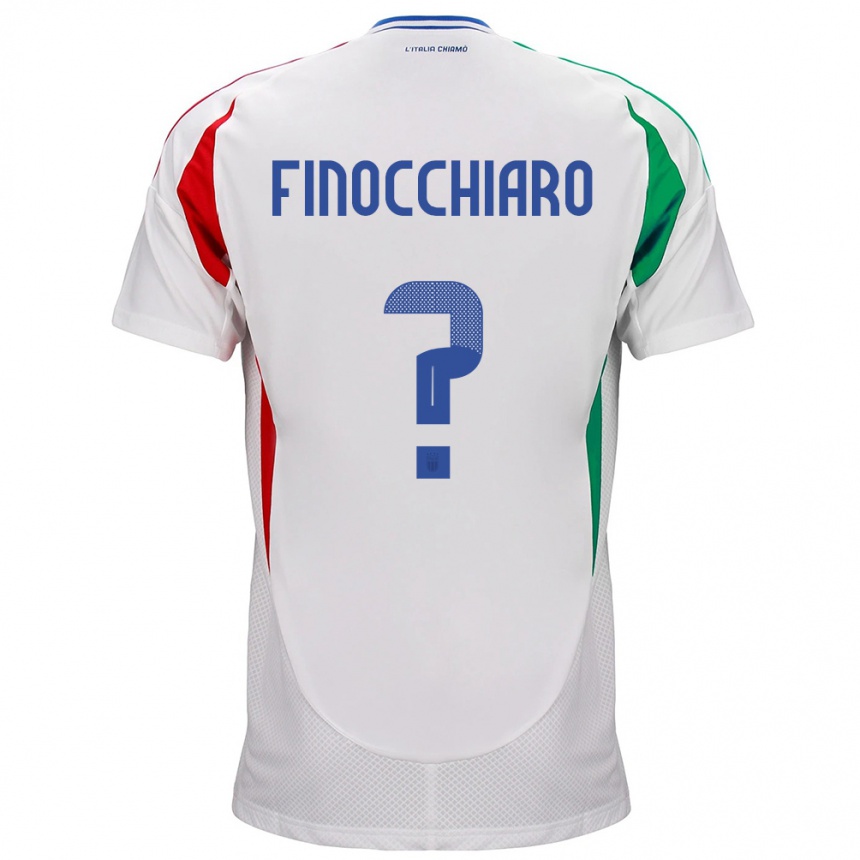 Niño Fútbol Camiseta Italia Gabriele Finocchiaro #0 Blanco 2ª Equipación 24-26 México