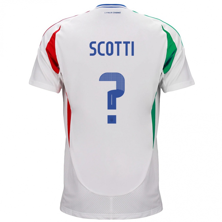 Niño Fútbol Camiseta Italia Filippo Scotti #0 Blanco 2ª Equipación 24-26 México