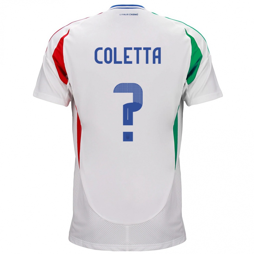 Niño Fútbol Camiseta Italia Federico Coletta #0 Blanco 2ª Equipación 24-26 México