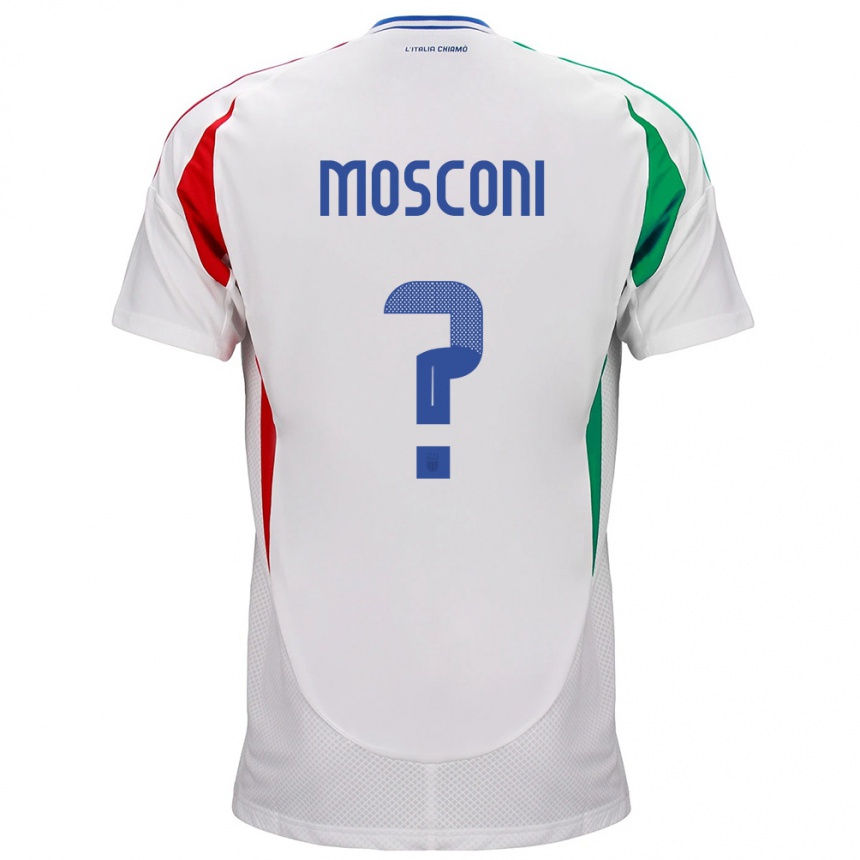 Niño Fútbol Camiseta Italia Mattia Mosconi #0 Blanco 2ª Equipación 24-26 México