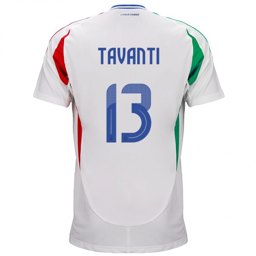 Niño Fútbol Camiseta Italia Samuele Tavanti #13 Blanco 2ª Equipación 24-26 México