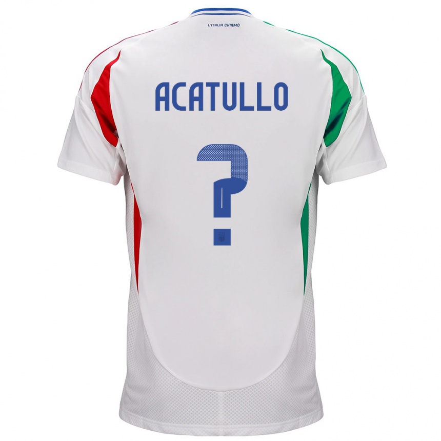 Niño Fútbol Camiseta Italia Cristian Acatullo #0 Blanco 2ª Equipación 24-26 México
