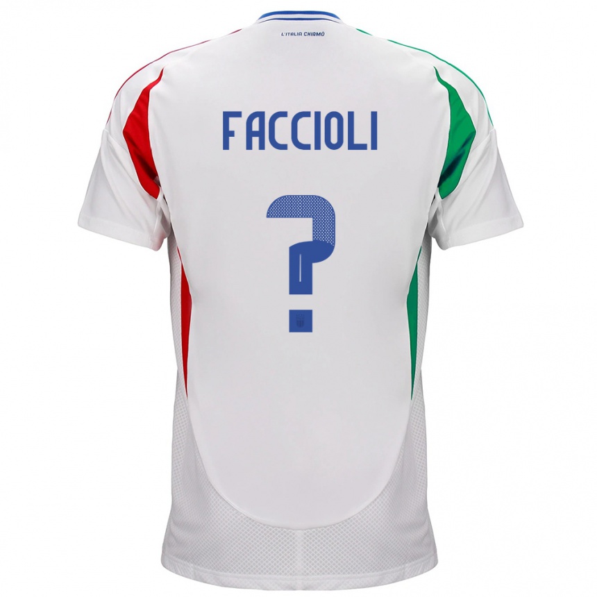 Niño Fútbol Camiseta Italia Pietro Faccioli #0 Blanco 2ª Equipación 24-26 México