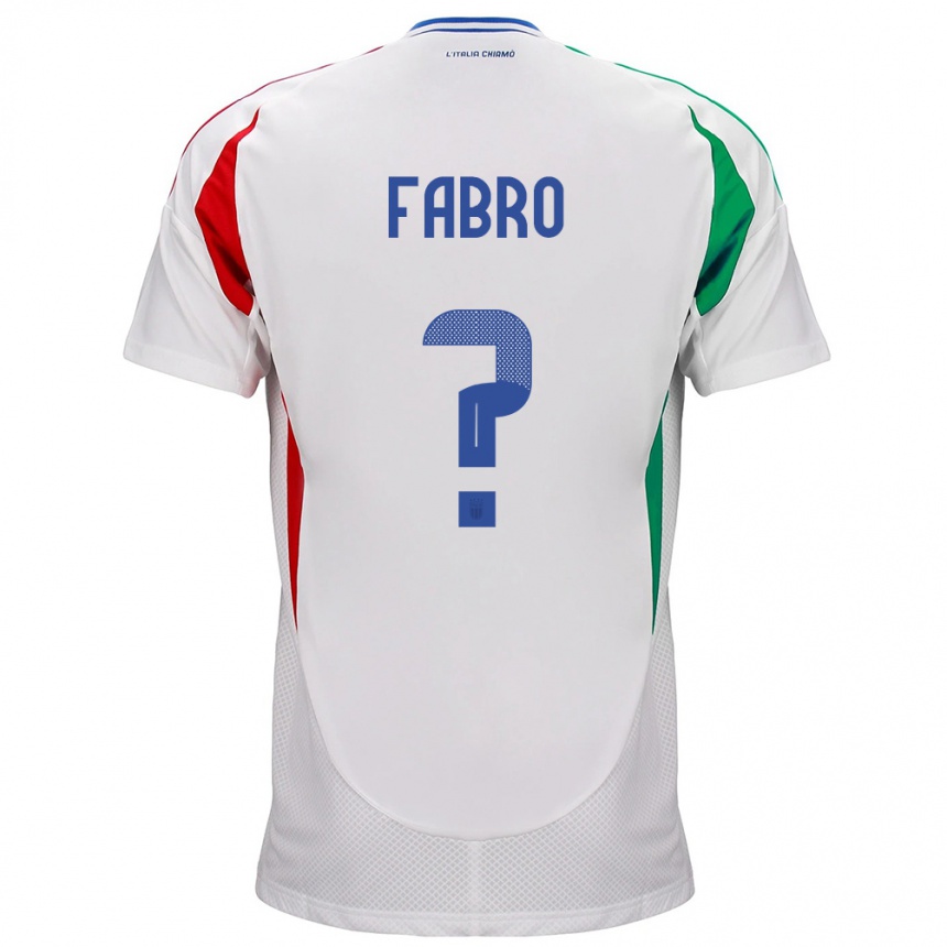 Niño Fútbol Camiseta Italia Jacopo Del Fabro #0 Blanco 2ª Equipación 24-26 México