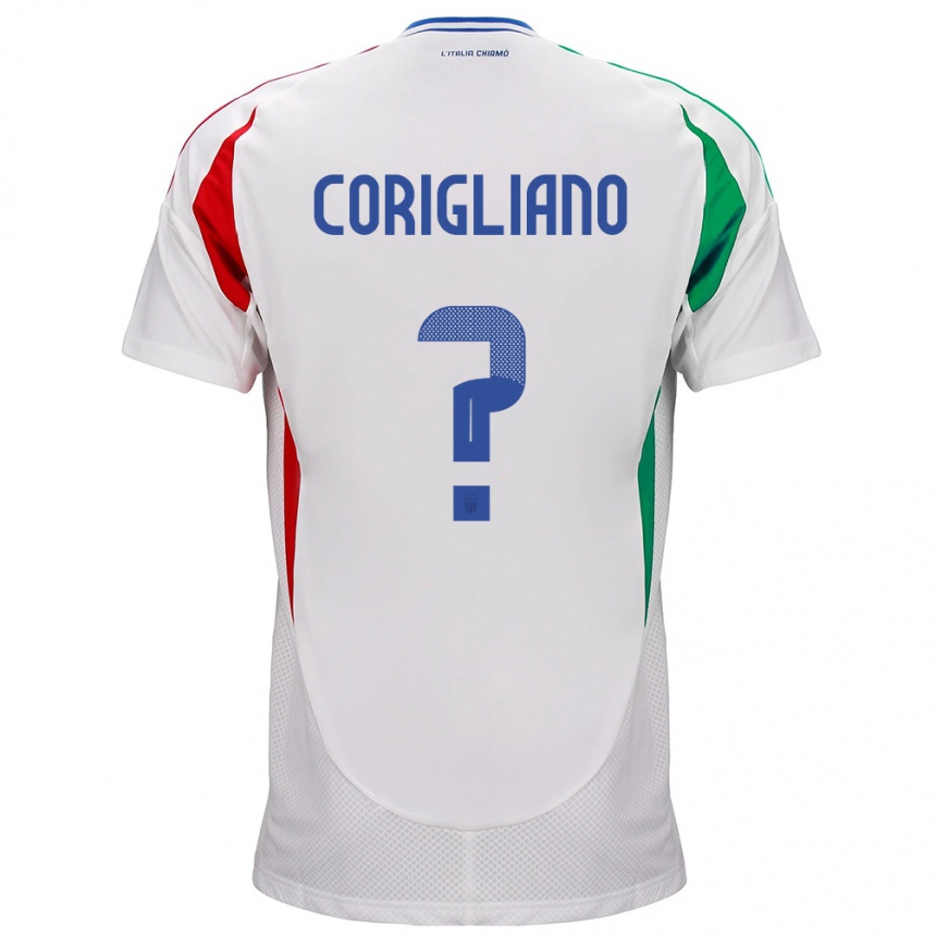 Niño Fútbol Camiseta Italia Thomas Corigliano #0 Blanco 2ª Equipación 24-26 México