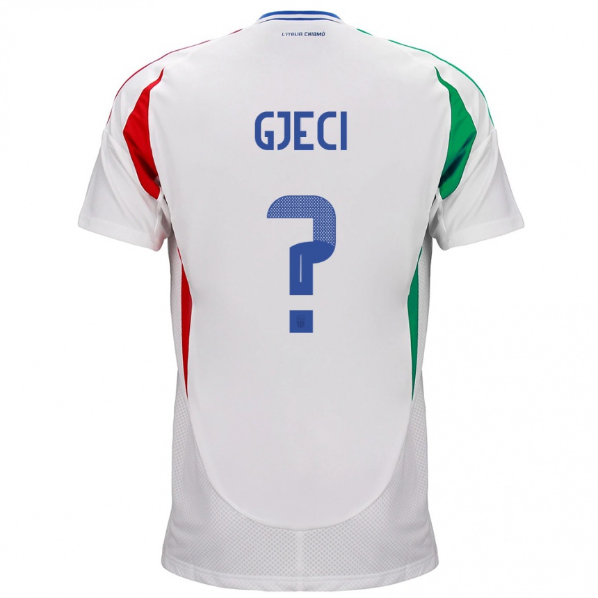 Niño Fútbol Camiseta Italia Delis Gjeci #0 Blanco 2ª Equipación 24-26 México