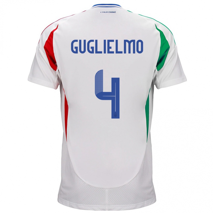 Niño Fútbol Camiseta Italia Lucia Di Guglielmo #4 Blanco 2ª Equipación 24-26 México