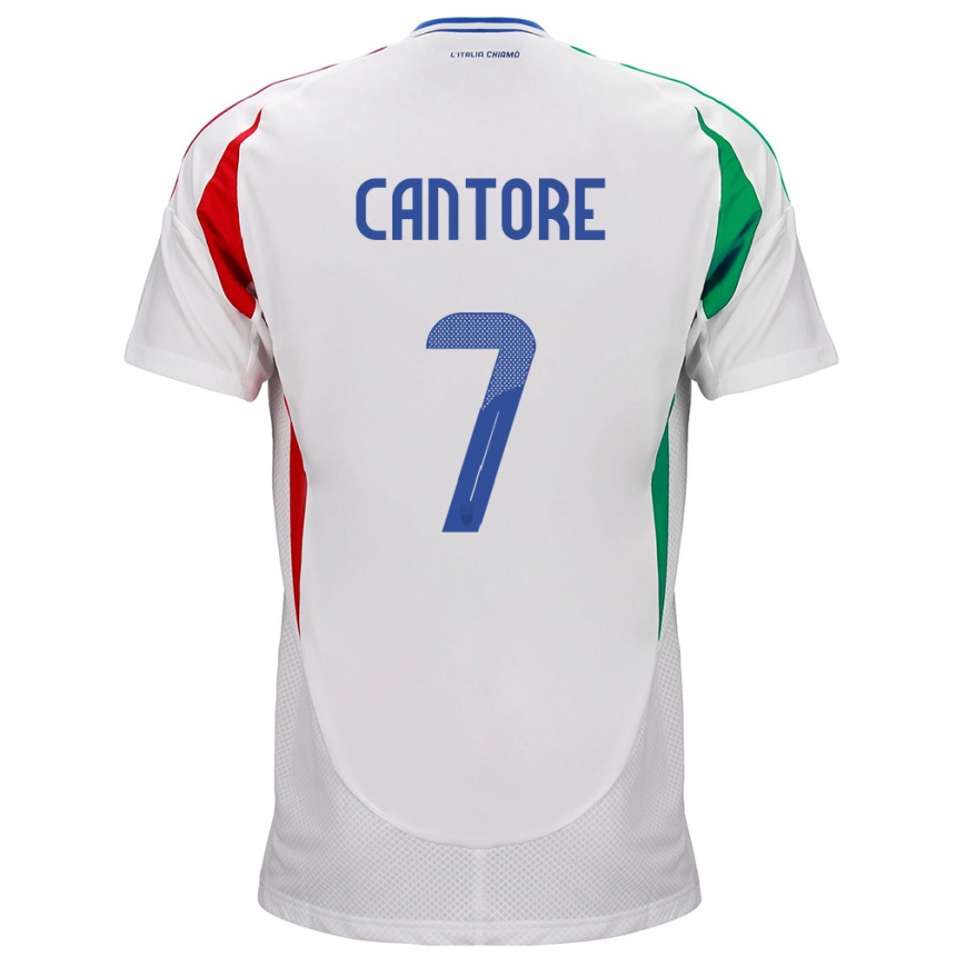 Niño Fútbol Camiseta Italia Sofia Cantore #7 Blanco 2ª Equipación 24-26 México