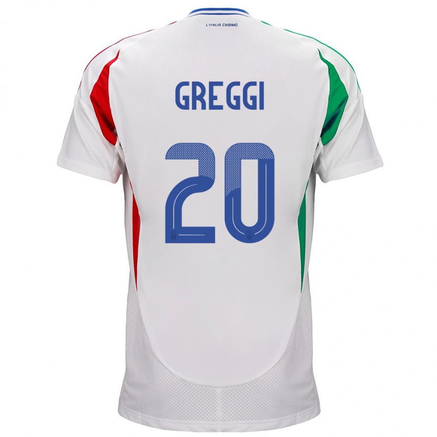 Niño Fútbol Camiseta Italia Giada Greggi #20 Blanco 2ª Equipación 24-26 México