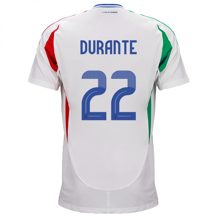 Niño Fútbol Camiseta Italia Francesca Durante #22 Blanco 2ª Equipación 24-26 México