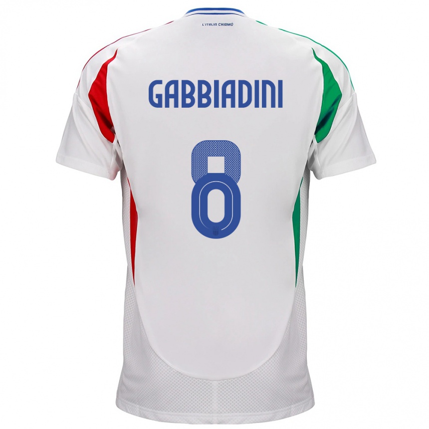 Niño Fútbol Camiseta Italia Melania Gabbiadini #8 Blanco 2ª Equipación 24-26 México