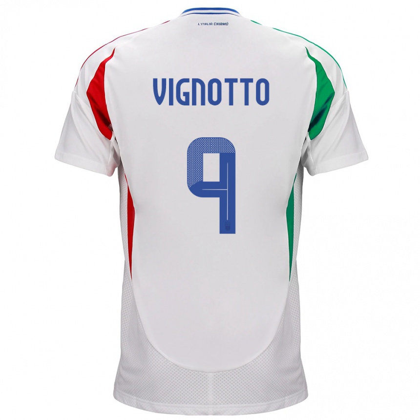 Niño Fútbol Camiseta Italia Elisabetta Vignotto #9 Blanco 2ª Equipación 24-26 México