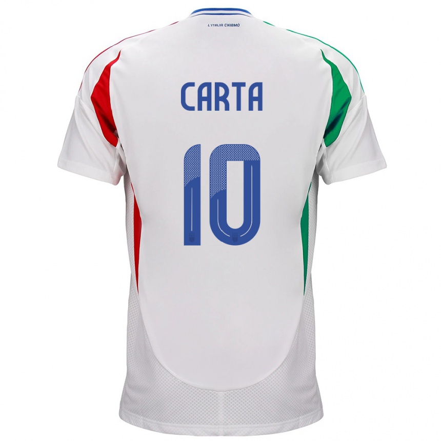 Niño Fútbol Camiseta Italia Antonella Carta #10 Blanco 2ª Equipación 24-26 México