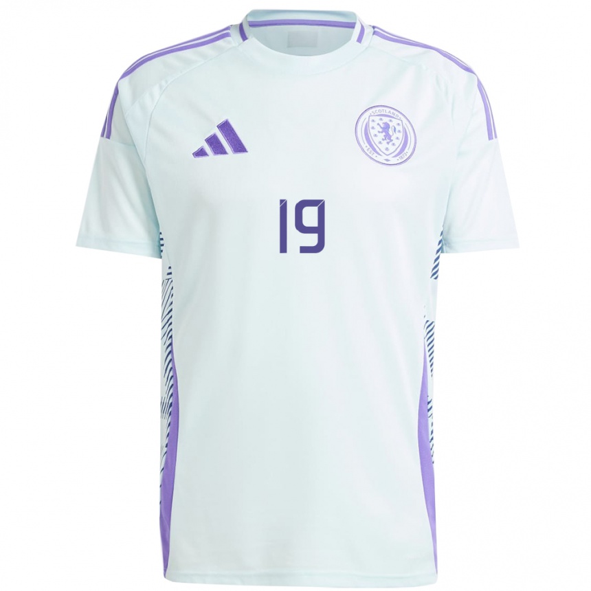 Niño Fútbol Camiseta Escocia Lewis Pirie #19 Azul Menta Claro 2ª Equipación 24-26 México