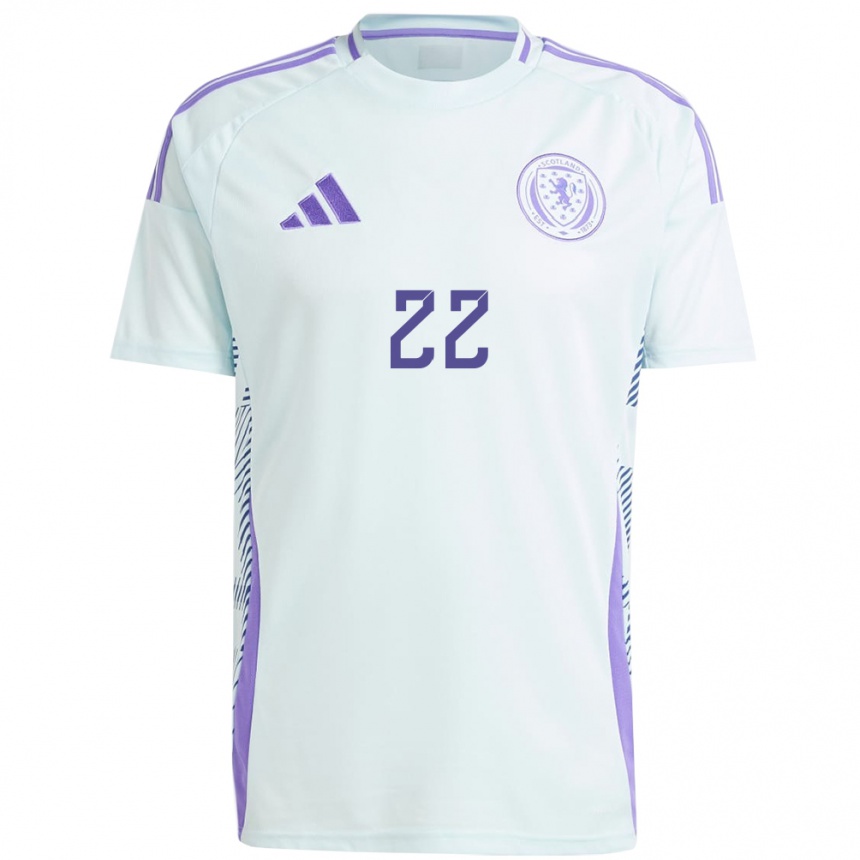 Niño Fútbol Camiseta Escocia Erin Cuthbert #22 Azul Menta Claro 2ª Equipación 24-26 México