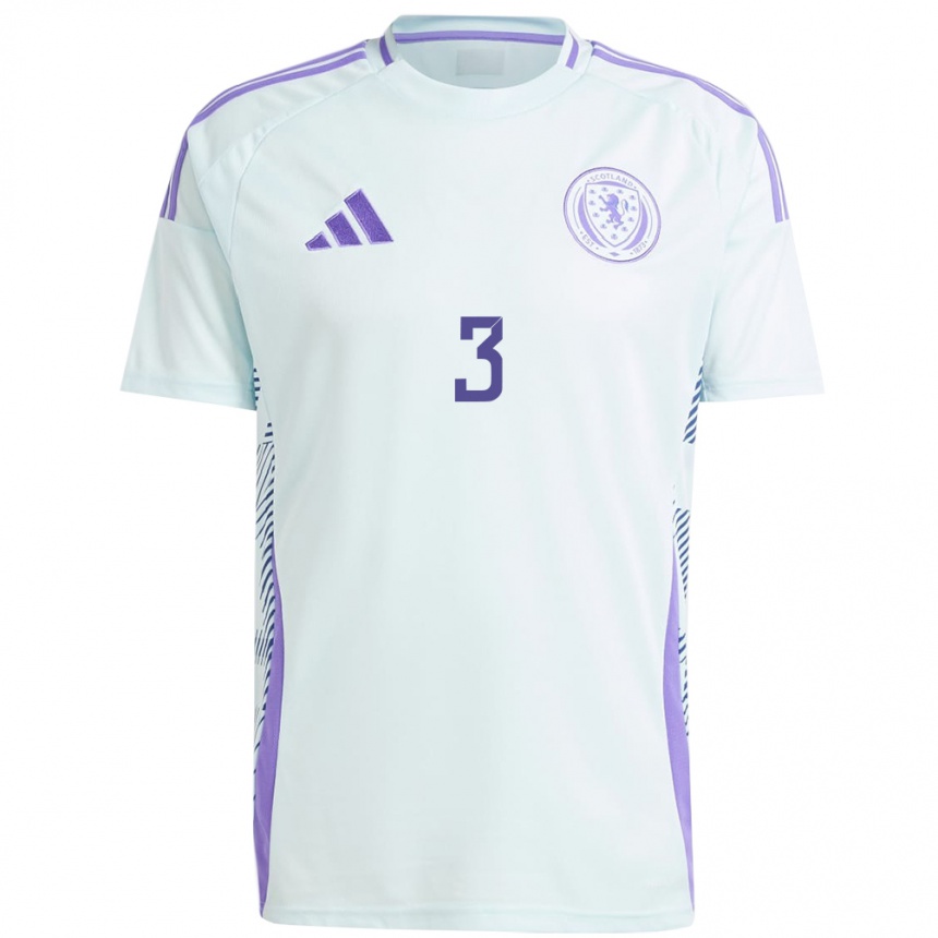 Niño Fútbol Camiseta Escocia Andrew Robertson #3 Azul Menta Claro 2ª Equipación 24-26 México