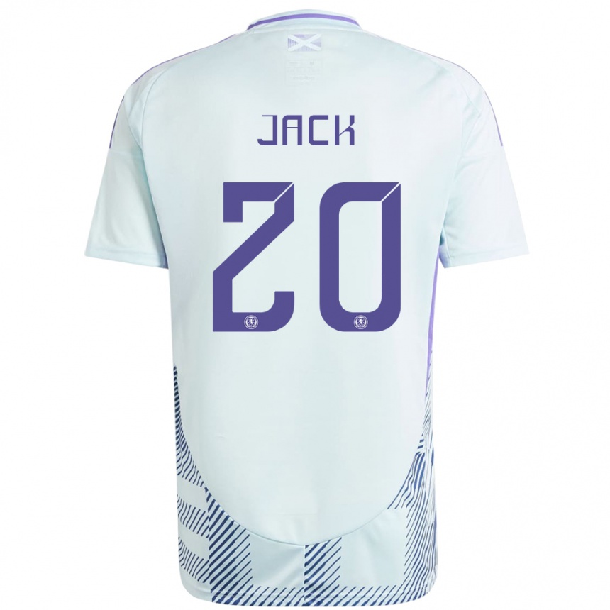 Niño Fútbol Camiseta Escocia Ryan Jack #20 Azul Menta Claro 2ª Equipación 24-26 México